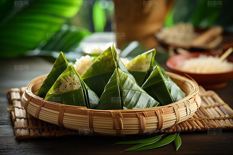 粽子传统美食高清摄影图