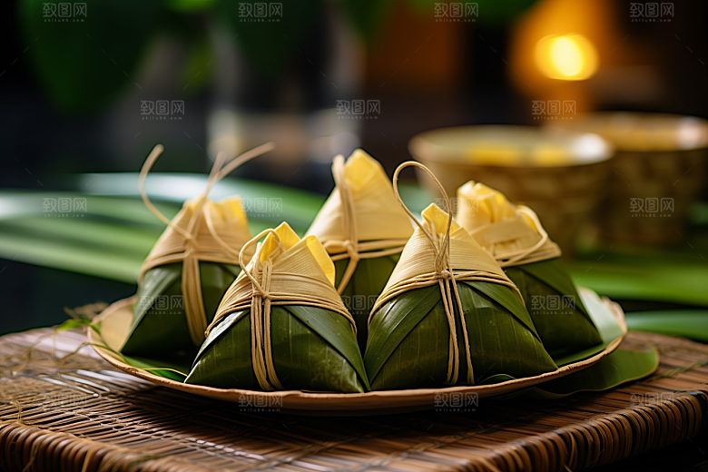 粽子包粽子传统美食摄影图