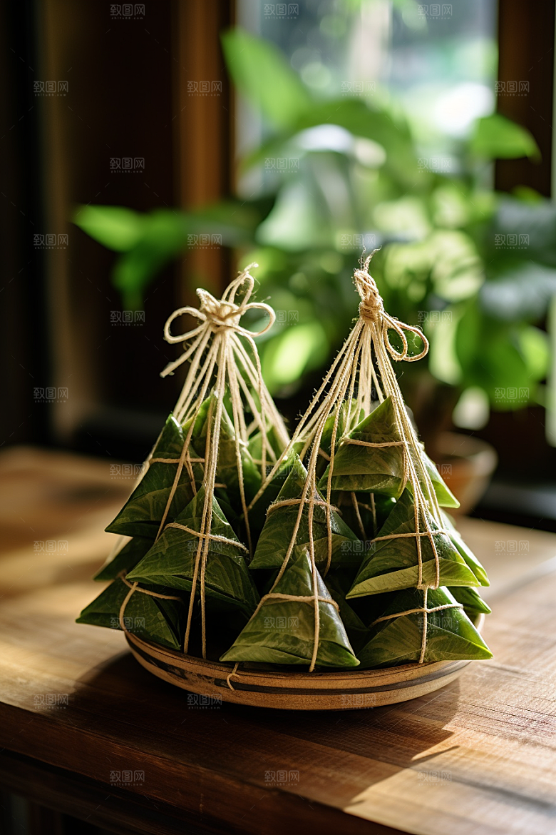 粽子包粽子传统美食摄影图
