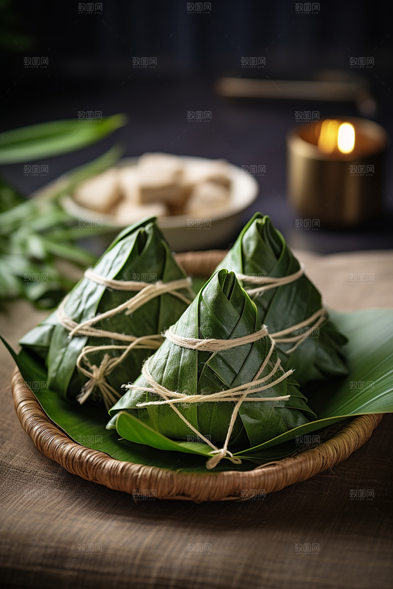 粽子小吃美味摄影图