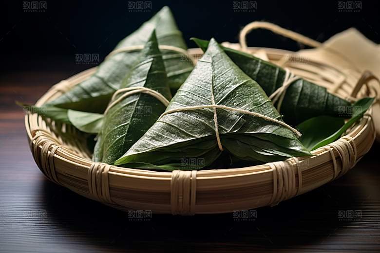 粽子小吃传统美食摄影图