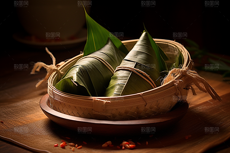 粽子传统美食小吃摄影图