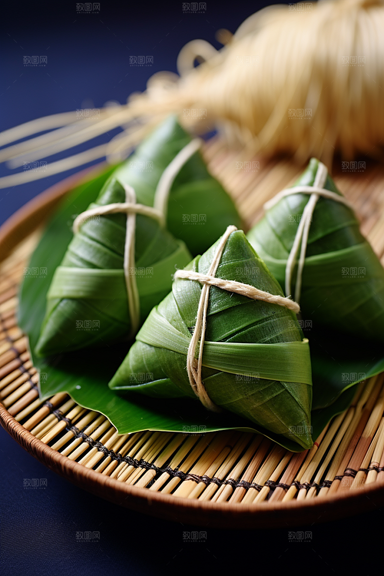 粽子端午节包粽子摄影图