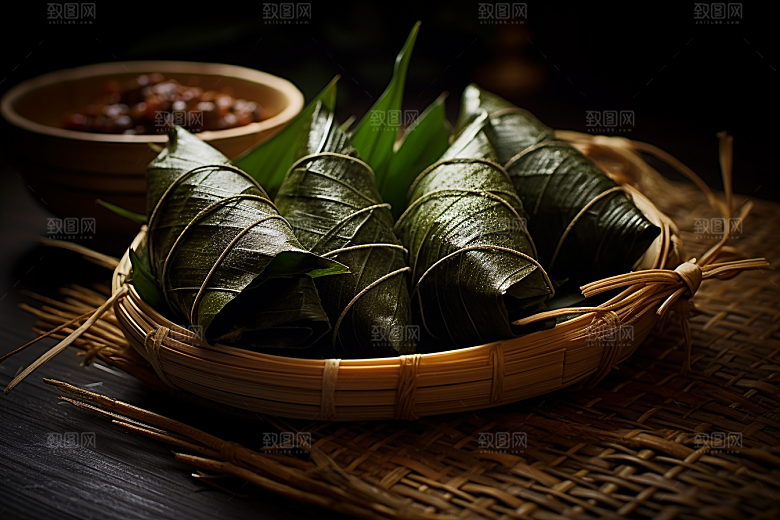 粽子包粽子小吃摄影图