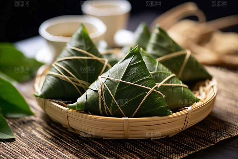 粽子端午节包粽子摄影图