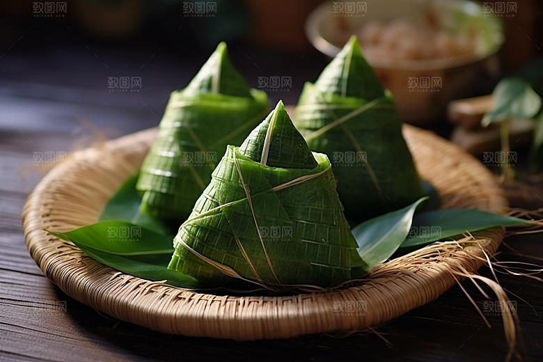 粽子粽叶节日节气摄影图