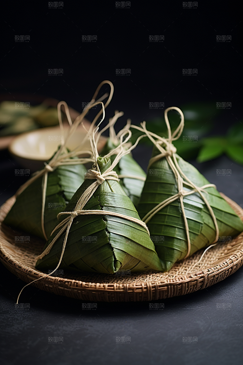 粽子美味包粽子摄影图
