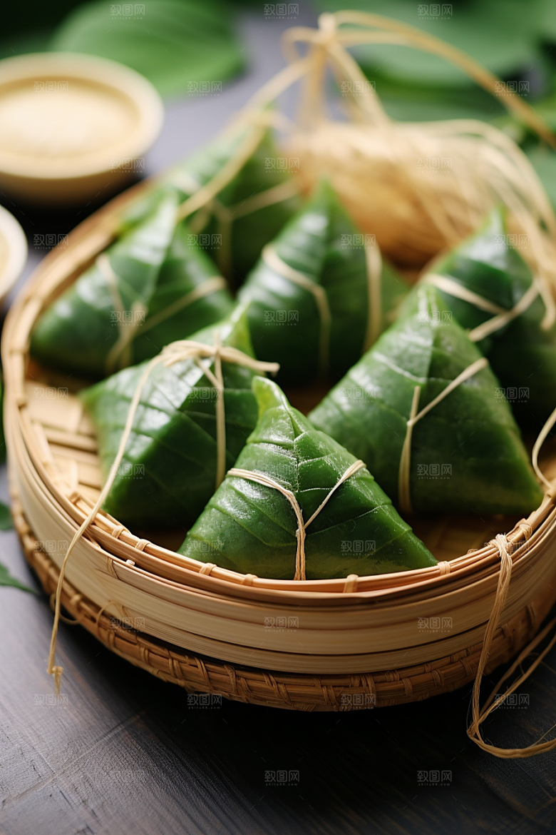 粽子小吃传统美食摄影图