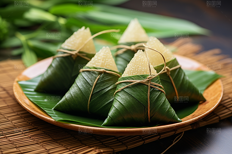 粽子包粽子节日节气摄影图