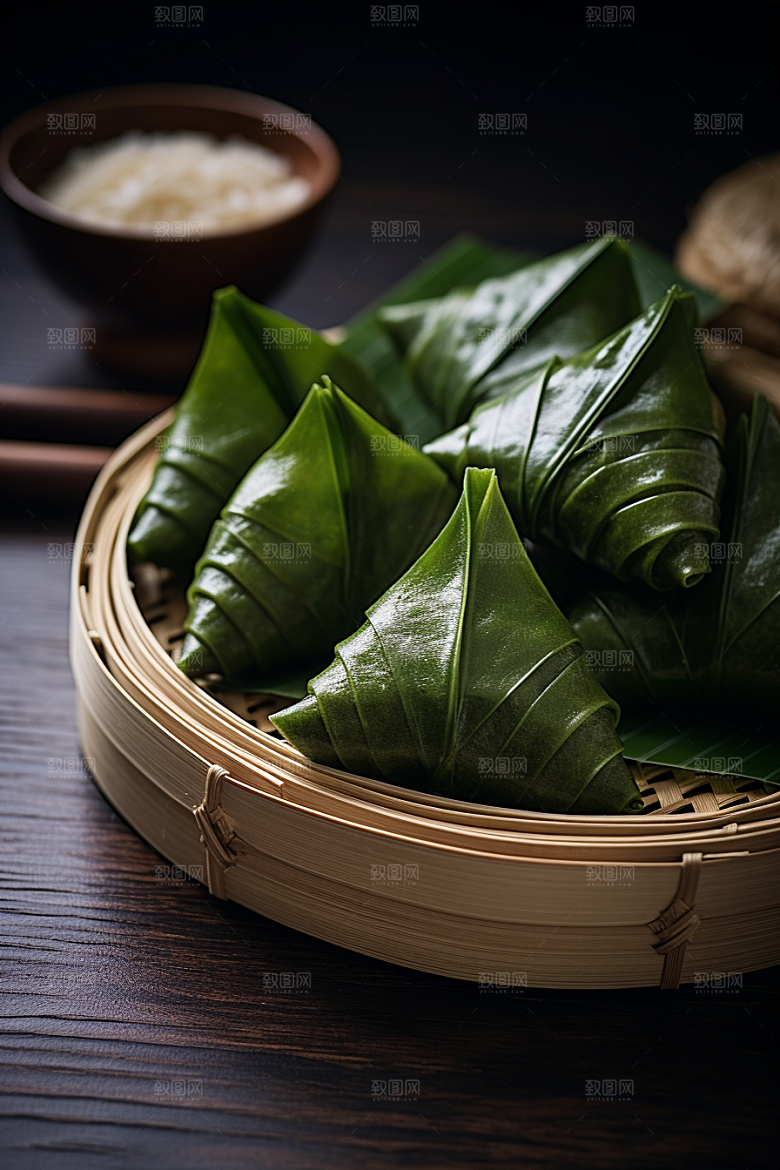 粽子小吃高清摄影图