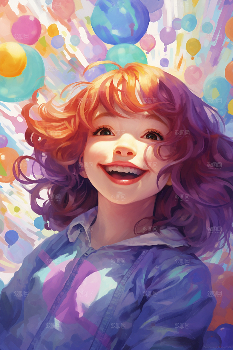 多巴胺女孩少女形象插画