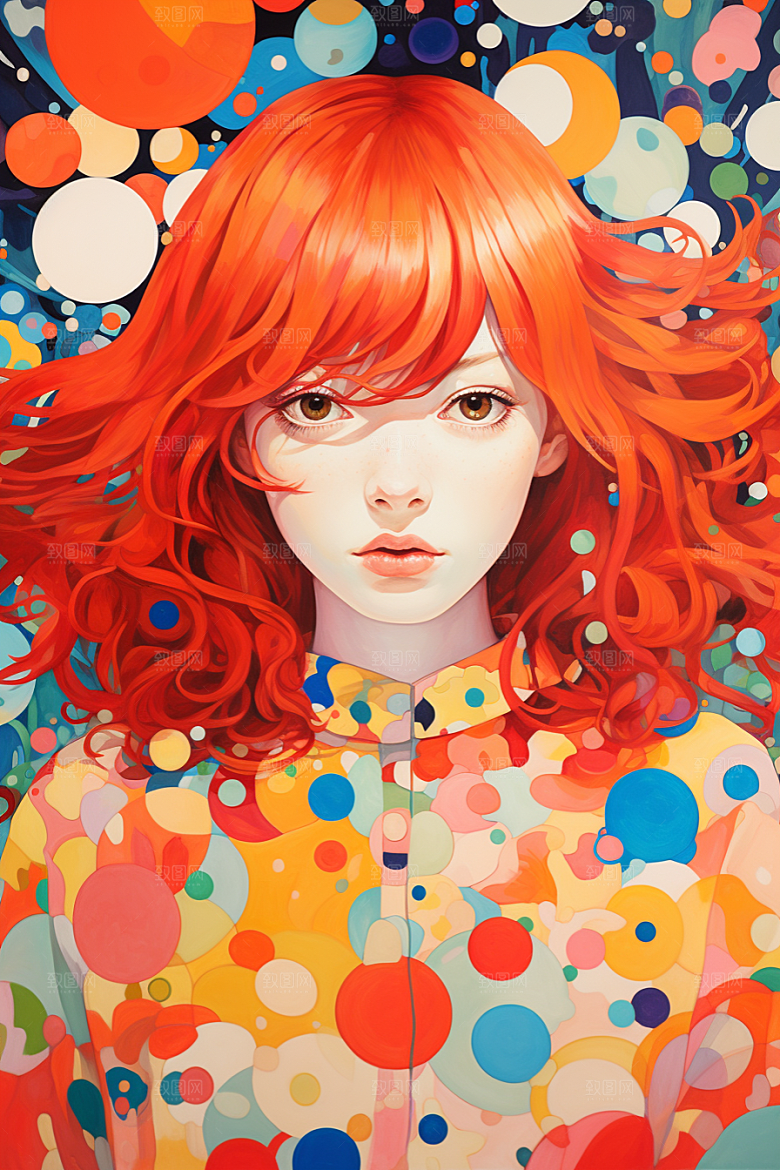 多巴胺女孩穿搭少女插画