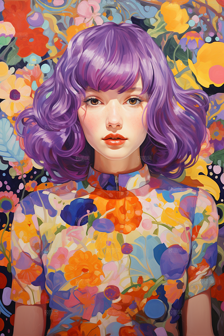 多巴胺女孩可爱穿搭插画
