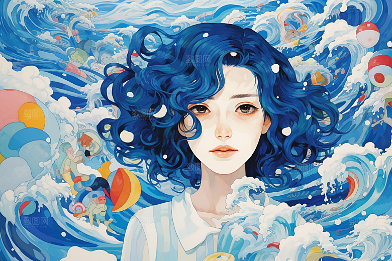 多巴胺女孩穿搭缤纷插画