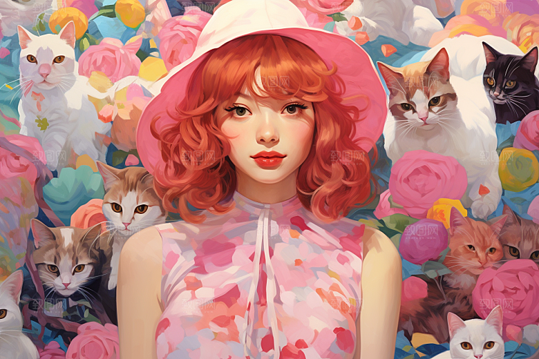 多巴胺女孩高清彩色插画
