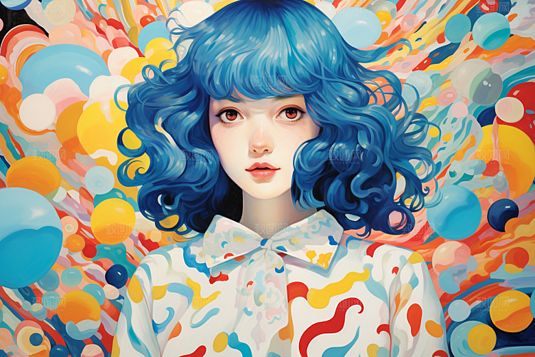 多巴胺女孩可爱穿搭插画