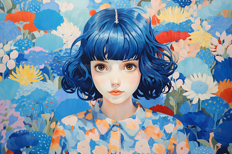 多巴胺女孩穿搭彩色插画