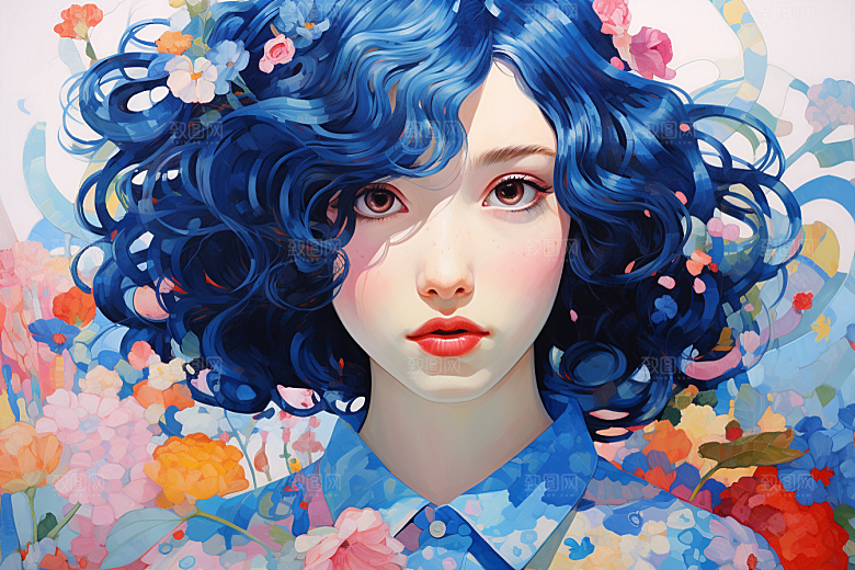 多巴胺女孩形象穿搭插画