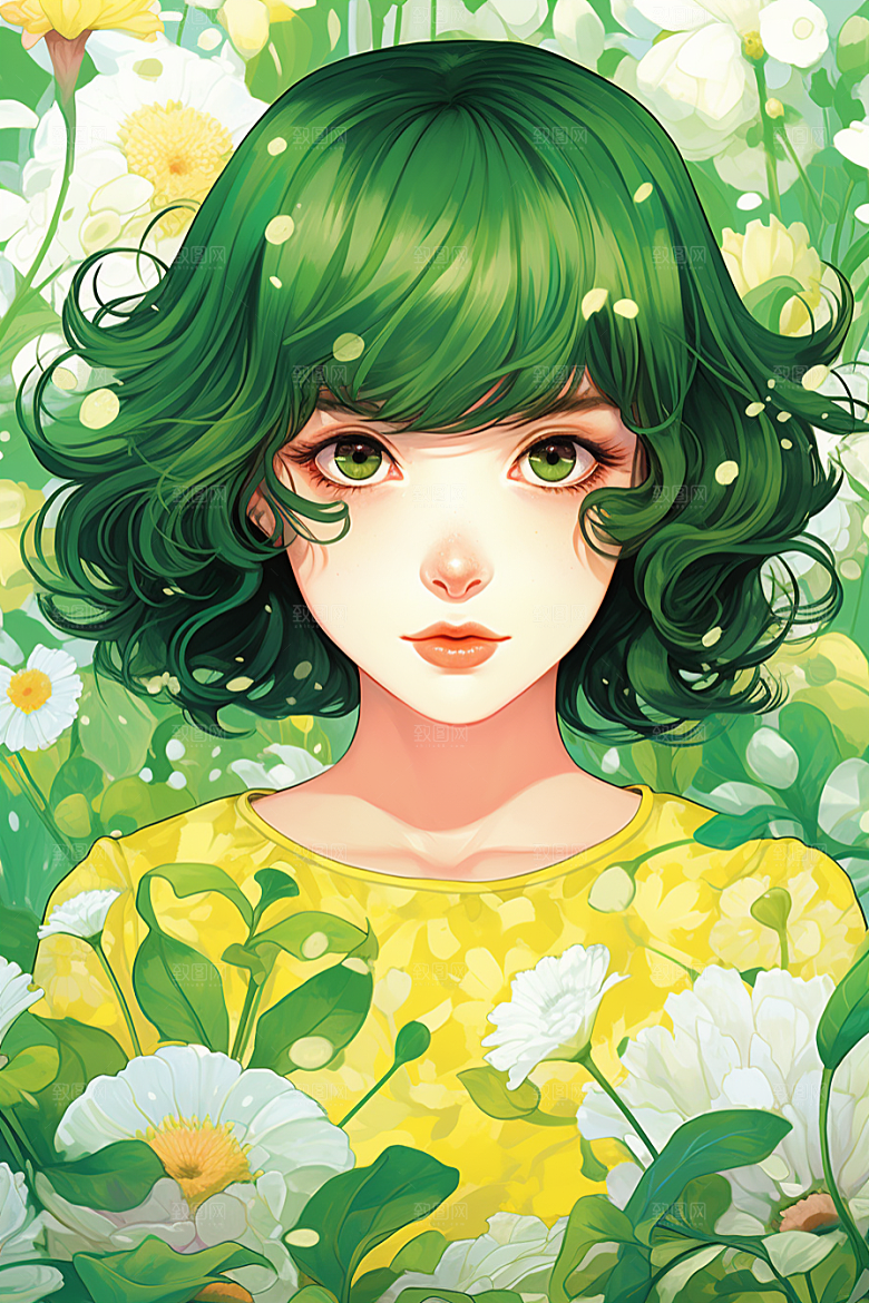 多巴胺女孩穿搭形象插画