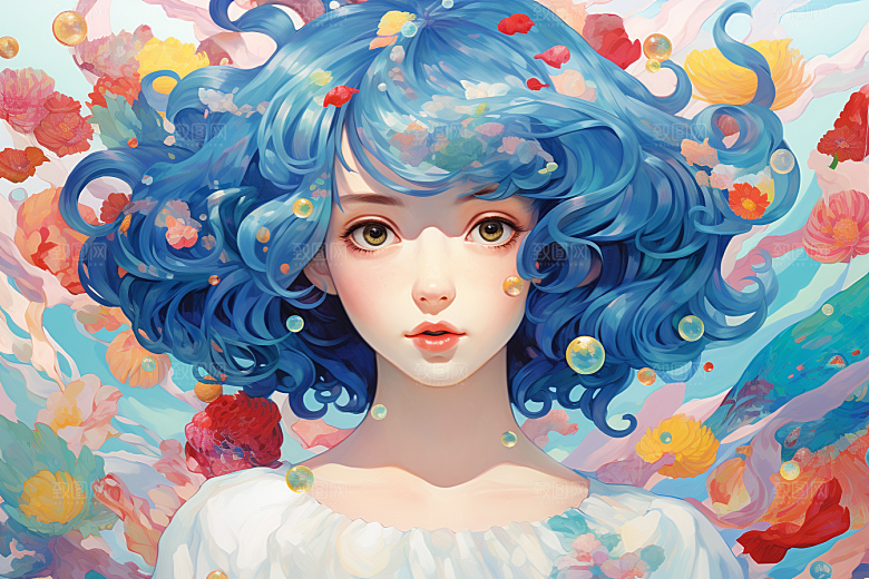 多巴胺女孩形象穿搭插画