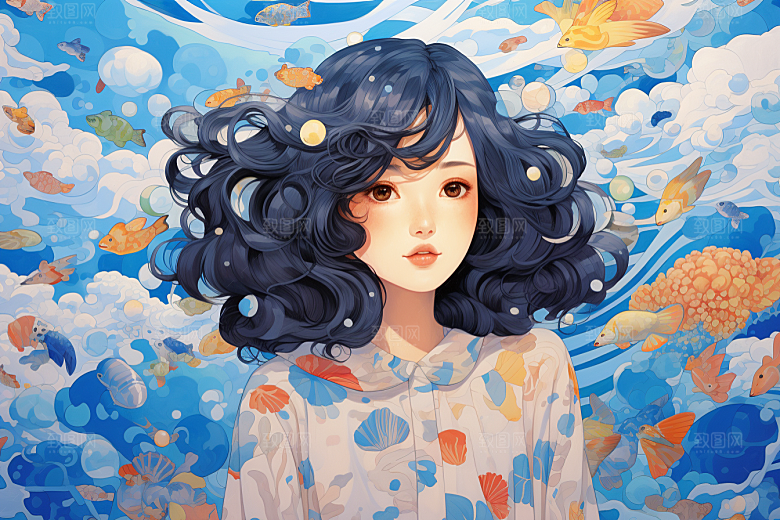 多巴胺女孩穿搭缤纷插画