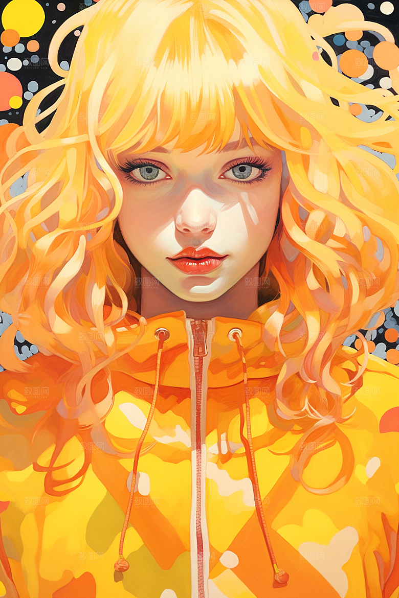 多巴胺女孩穿搭可爱插画