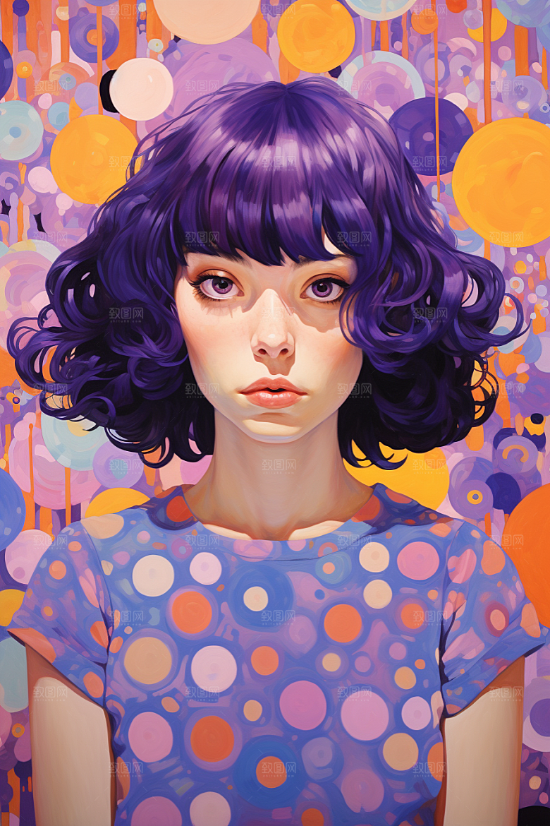 多巴胺女孩少女缤纷插画