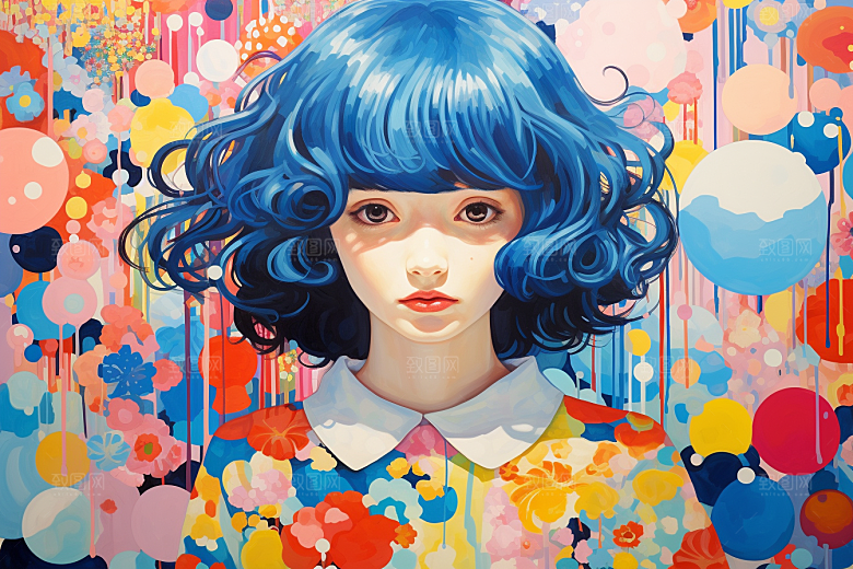 多巴胺女孩可爱穿搭插画