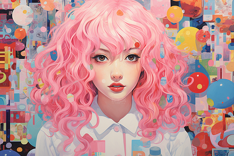 多巴胺女孩可爱少女插画
