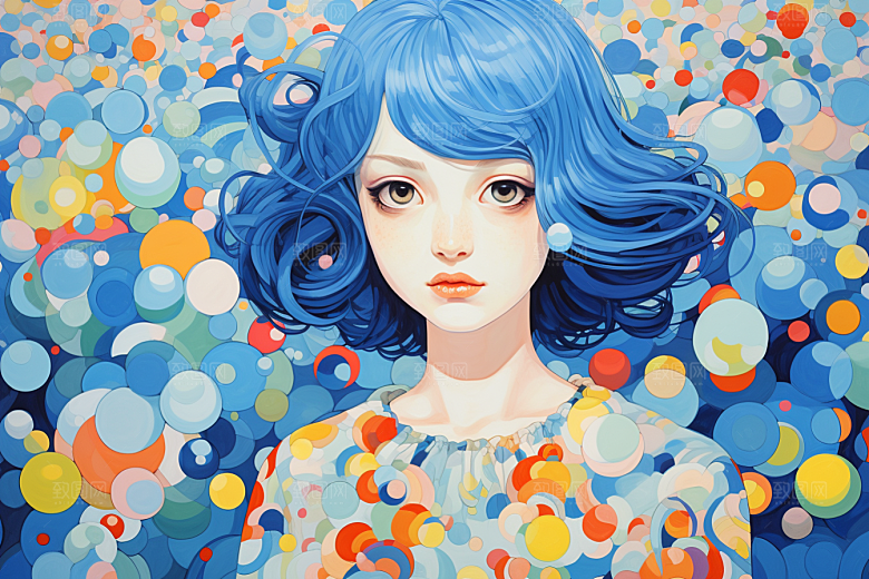 多巴胺女孩可爱少女插画