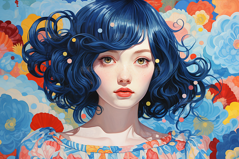 多巴胺女孩穿搭少女插画