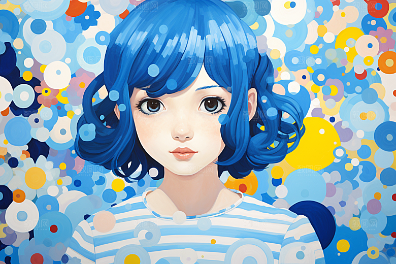 多巴胺女孩少女缤纷插画