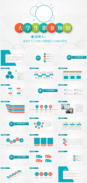 大学生职业生涯规划模板PPT