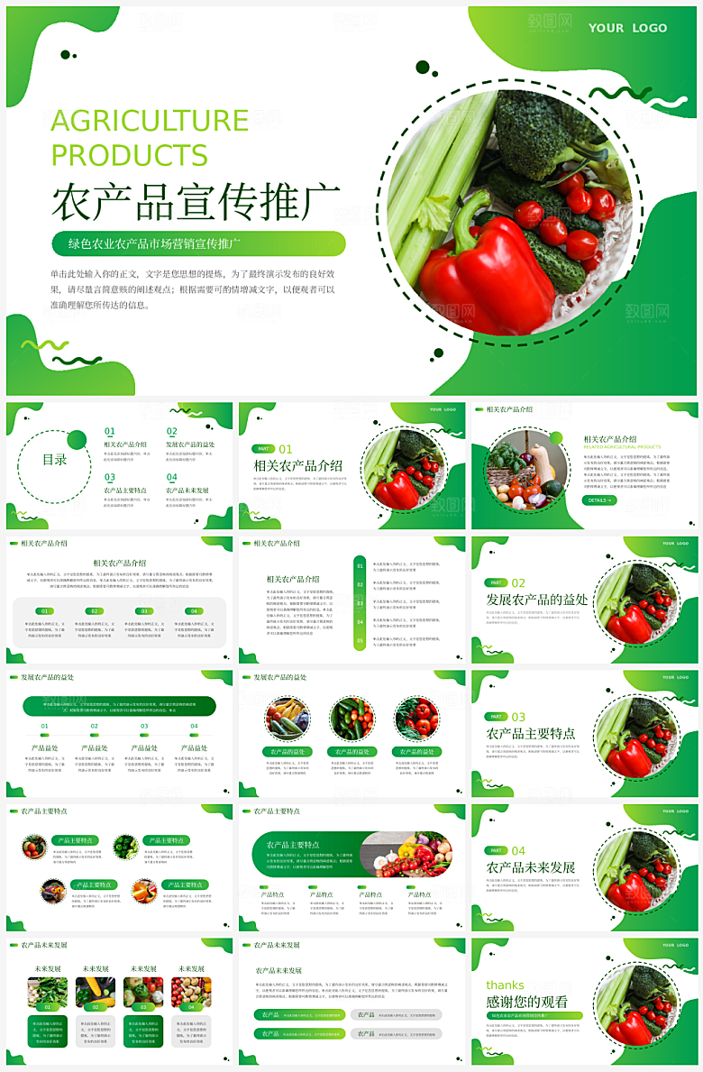 农业产品介绍营销宣传绿色食品推广PPT