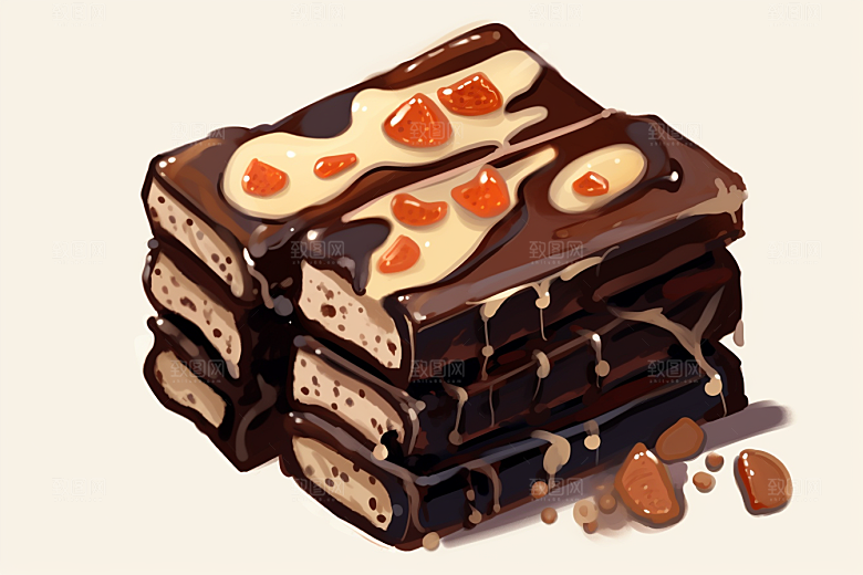 阿胶高清食疗插画
