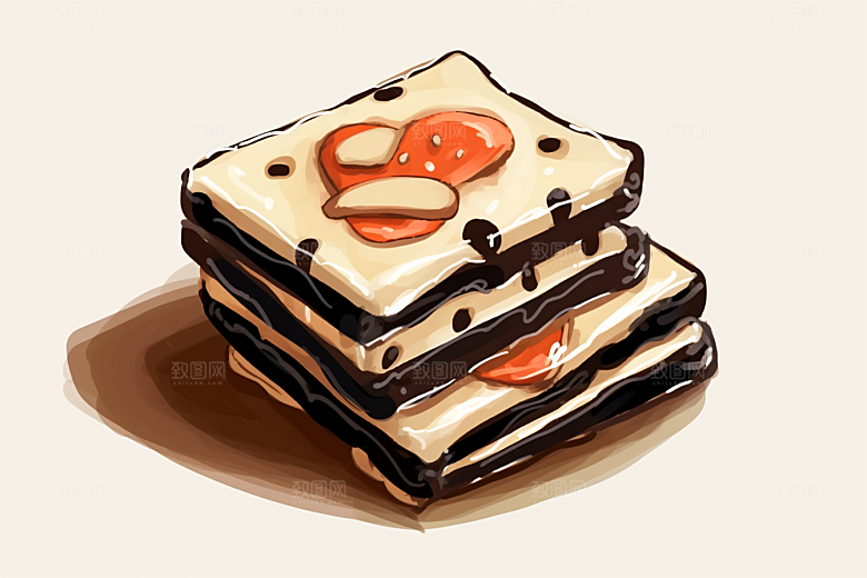 阿胶美味食疗插画