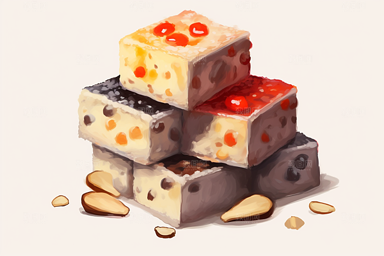 阿胶美食健康插画