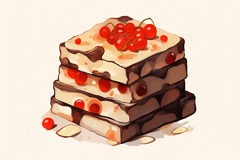 阿胶食疗健康插画