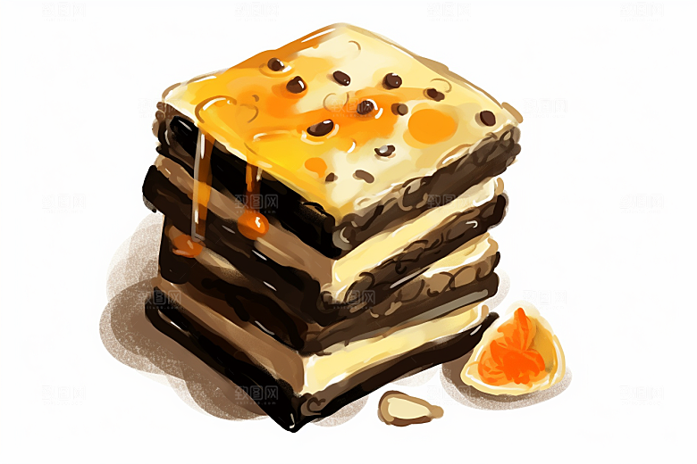 阿胶美味美容插画
