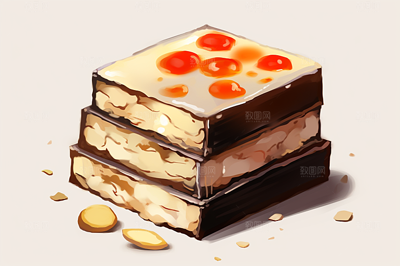 阿胶保健品美容插画