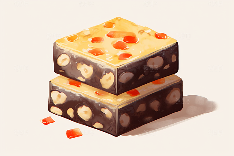 阿胶美食补品插画