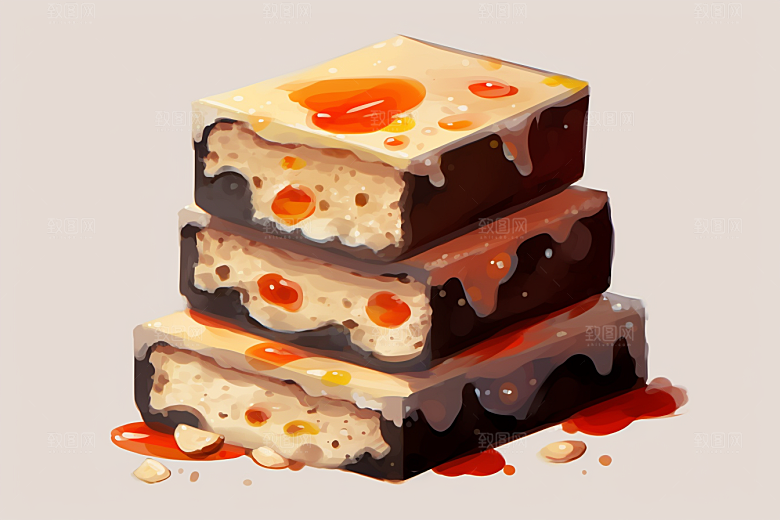 阿胶补品健康插画