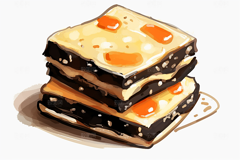 阿胶食疗高清插画