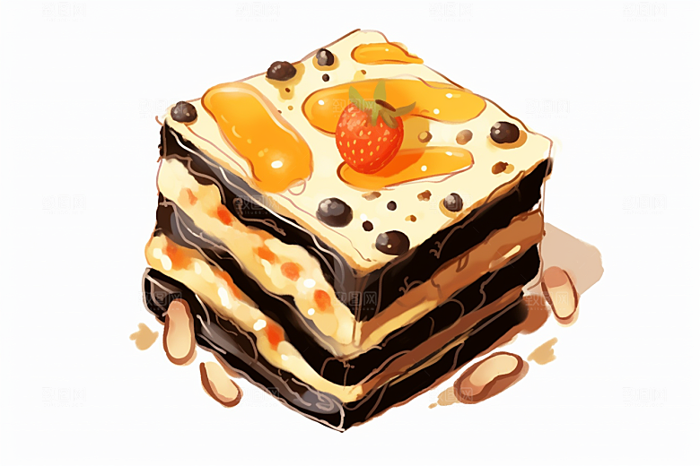 阿胶美食健康插画