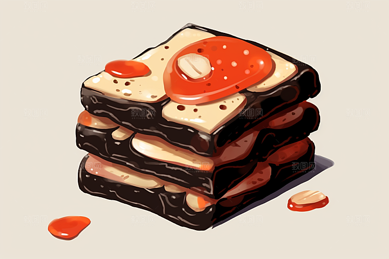 阿胶美食美味插画