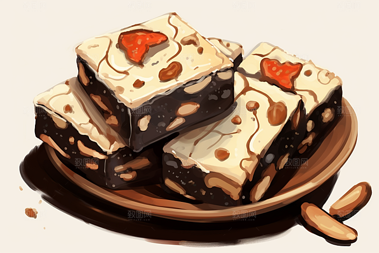 阿胶美味美食插画