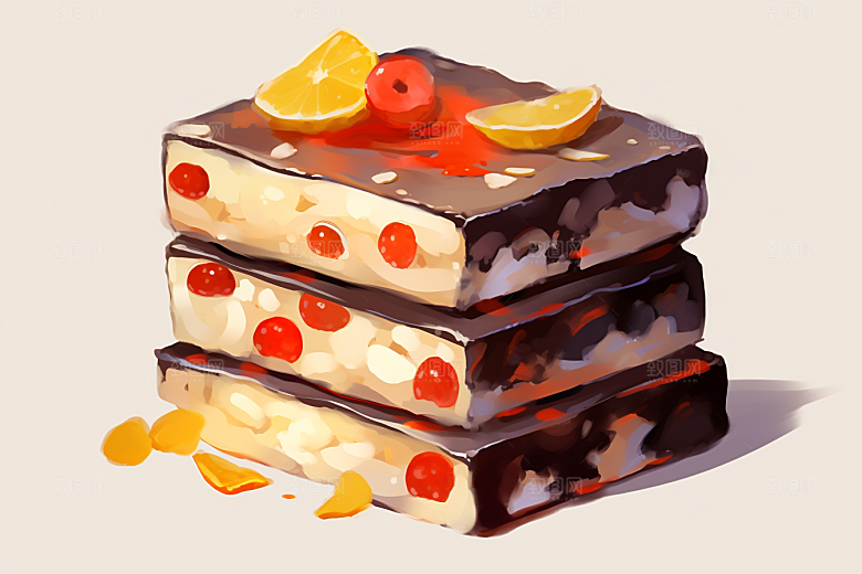 阿胶美食美容插画