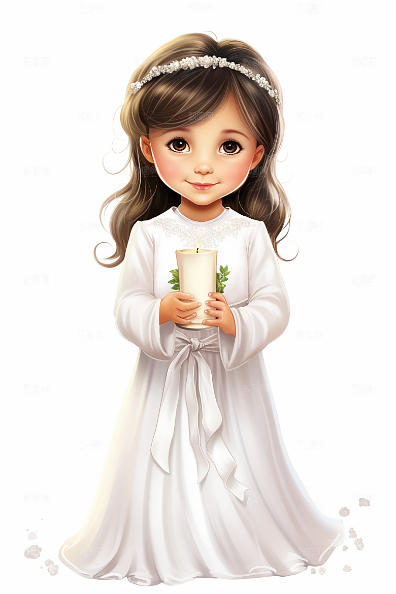 卡通婚纱高清唯美插画