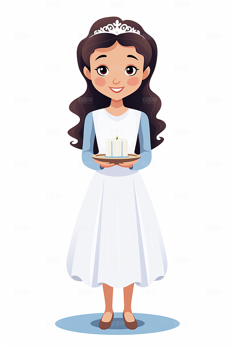 卡通婚纱结婚新娘插画