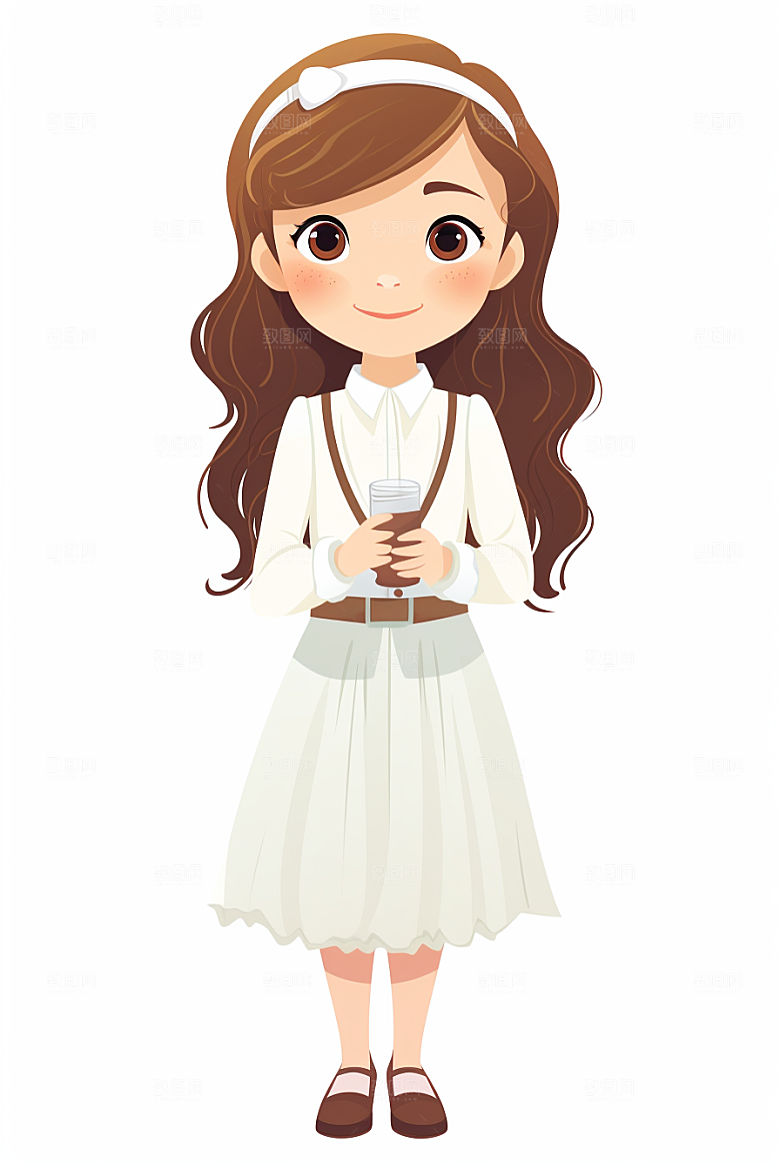 卡通婚纱圣洁新娘插画